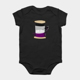 Thread Spool of Asexual Pride Flag Ocean Wave Baby Bodysuit